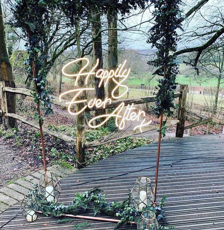 Happily ever after neon sign for wedding