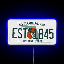Load image into Gallery viewer, Florida Est 1845 RGB neon sign blue