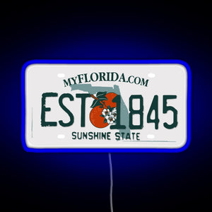 Florida Est 1845 RGB neon sign blue