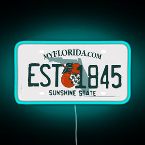 Florida Est 1845 RGB neon sign lightblue 
