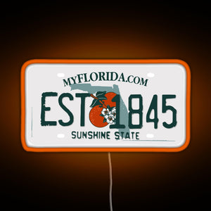 Florida Est 1845 RGB neon sign orange