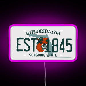 Florida Est 1845 RGB neon sign  pink