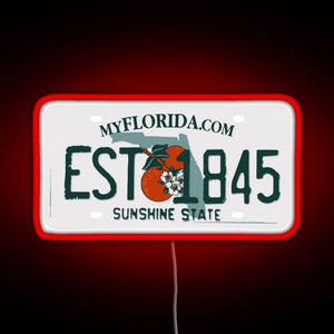 Florida Est 1845 RGB neon sign red
