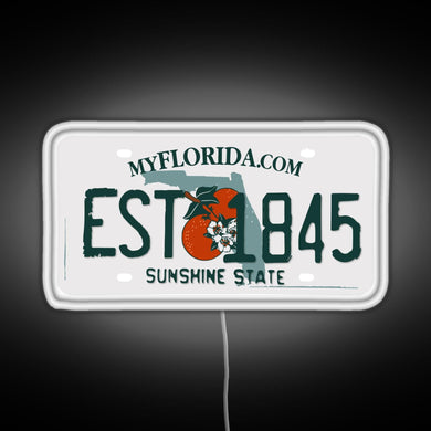 Florida Est 1845 RGB neon sign white 