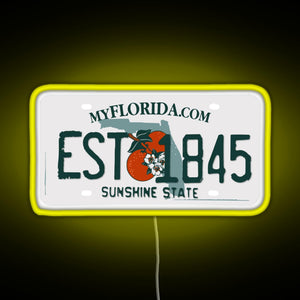 Florida Est 1845 RGB neon sign yellow