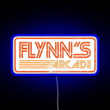 Load image into Gallery viewer, Flynn s Arcade 80s Retro RGB neon sign blue