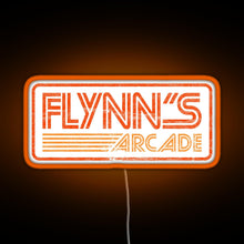 Load image into Gallery viewer, Flynn s Arcade 80s Retro RGB neon sign orange