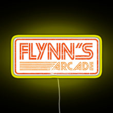 Load image into Gallery viewer, Flynn s Arcade 80s Retro RGB neon sign yellow