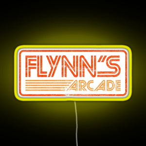 Flynn s Arcade 80s Retro RGB neon sign yellow