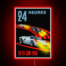 Load image into Gallery viewer, Ford GT40 Mk2 1st 2nd 3rd 24 Hours 1966 RGB neon sign red