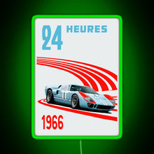 Load image into Gallery viewer, Ford GT40 Mk2 Ken Miles 24 Hours 1966 Ford v Ferrari RGB neon sign green