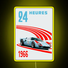 Load image into Gallery viewer, Ford GT40 Mk2 Ken Miles 24 Hours 1966 Ford v Ferrari RGB neon sign yellow