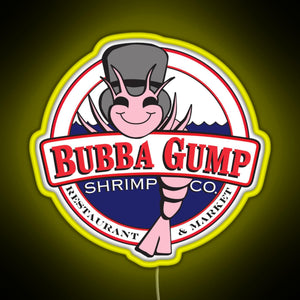 Forrest Gump Bubba Gump Shrimp Co RGB neon sign yellow