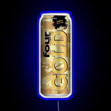 Load image into Gallery viewer, Four Loko Gold RGB neon sign blue
