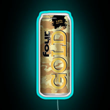 Load image into Gallery viewer, Four Loko Gold RGB neon sign lightblue 