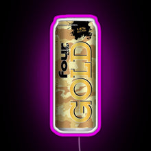 Load image into Gallery viewer, Four Loko Gold RGB neon sign  pink