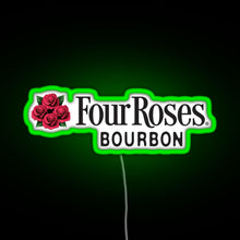 Load image into Gallery viewer, Four Roses Bourbon RGB neon sign green