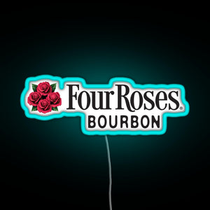 Four Roses Bourbon RGB neon sign lightblue 