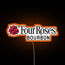 Load image into Gallery viewer, Four Roses Bourbon RGB neon sign orange
