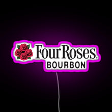 Load image into Gallery viewer, Four Roses Bourbon RGB neon sign  pink