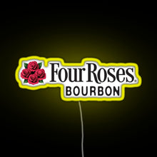 Load image into Gallery viewer, Four Roses Bourbon RGB neon sign yellow