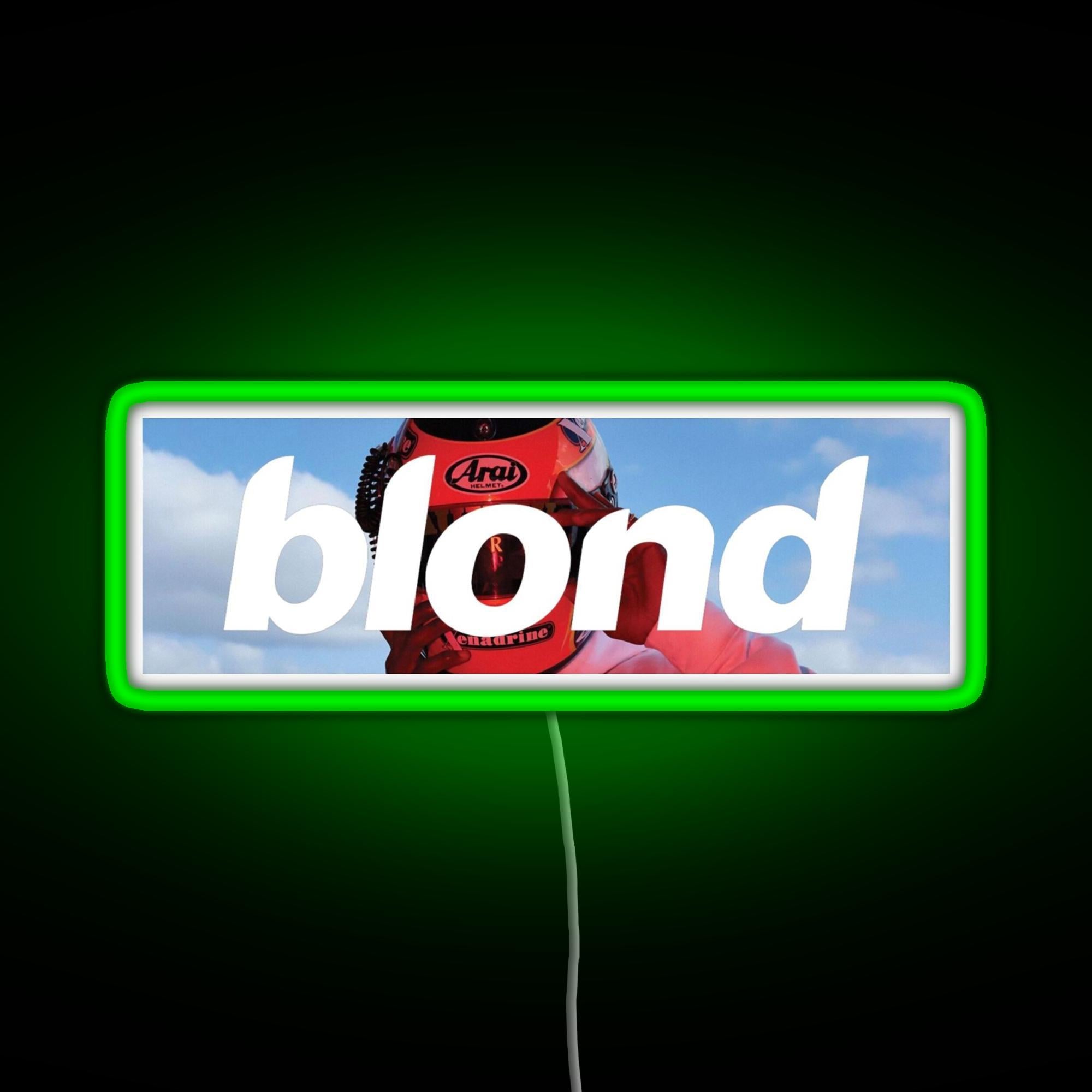 blond frank ocean motorcycle helmet Frank Ocean Blond Helmet Box Logo Rgb Neon Sign – Neon Factory