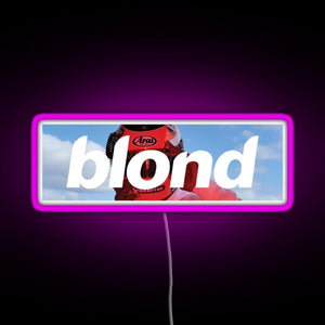 Frank Ocean Blond Helmet Box Logo RGB neon sign  pink