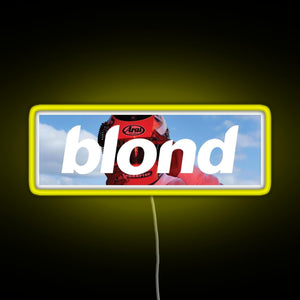 Frank Ocean Blond Helmet Box Logo RGB neon sign yellow