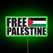 Load image into Gallery viewer, FREE PALESTINE FREE GAZA PALESTINE FLAG ARABIC RGB neon sign green