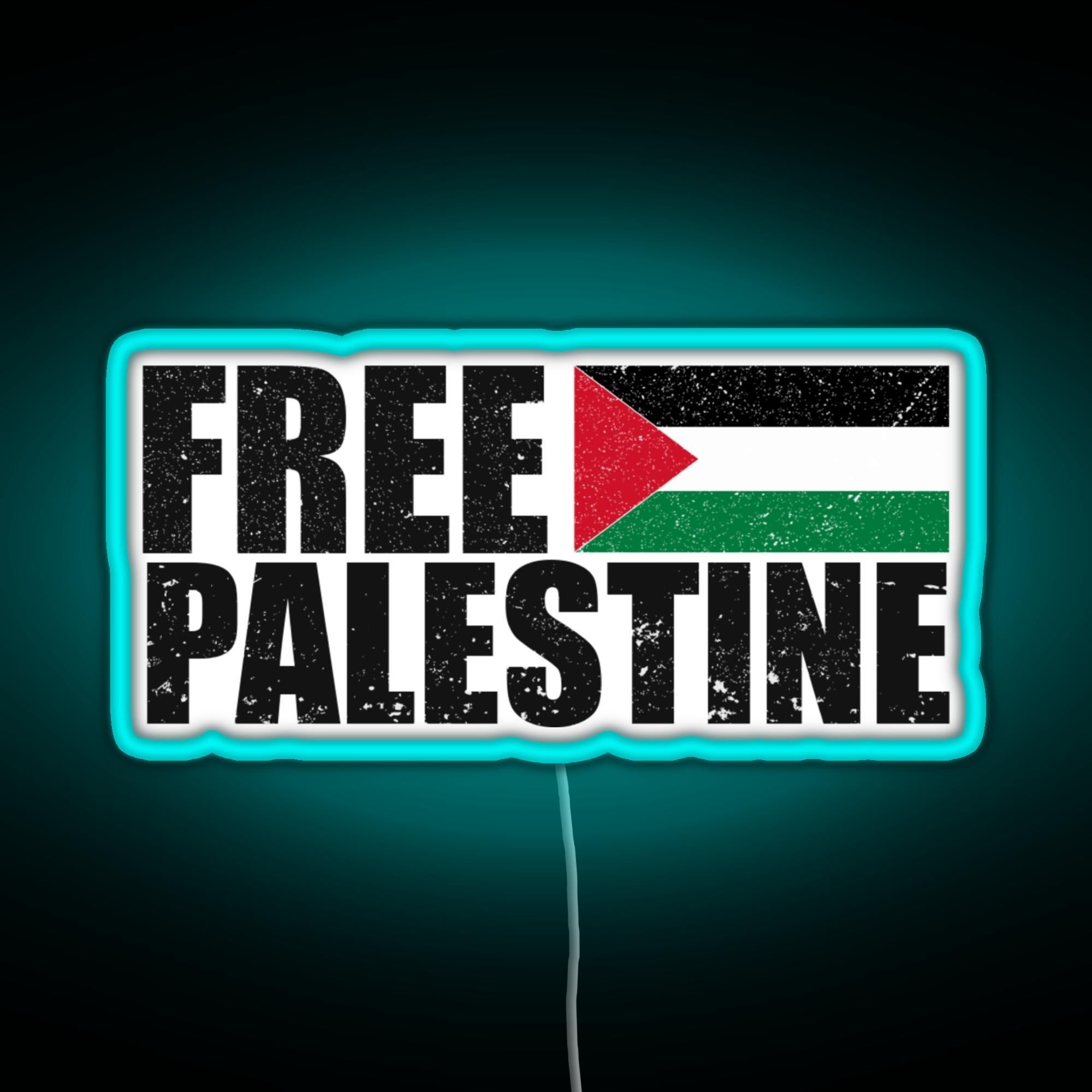 Palestinian Sign Free Palestine Free Gaza Palestine Flag Arabic Rgb Neon Sign – Neon Factory