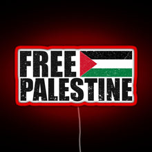 Load image into Gallery viewer, FREE PALESTINE FREE GAZA PALESTINE FLAG ARABIC RGB neon sign red