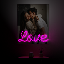 Load image into Gallery viewer, Printed photo with neon led sign