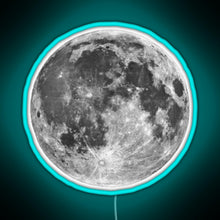Load image into Gallery viewer, Full Moon sticker RGB neon sign lightblue 