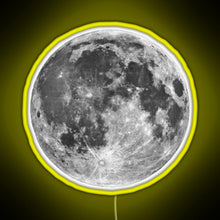 Load image into Gallery viewer, Full Moon sticker RGB neon sign yellow