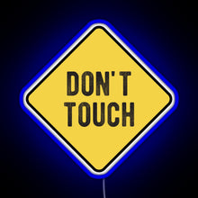 Load image into Gallery viewer, Funny Motorcycle Or Biker Helmet Design Don t Touch Warning RGB neon sign blue