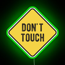 Load image into Gallery viewer, Funny Motorcycle Or Biker Helmet Design Don t Touch Warning RGB neon sign green
