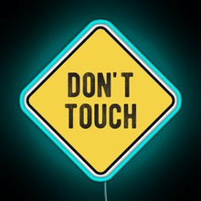Load image into Gallery viewer, Funny Motorcycle Or Biker Helmet Design Don t Touch Warning RGB neon sign lightblue 