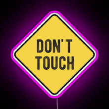 Load image into Gallery viewer, Funny Motorcycle Or Biker Helmet Design Don t Touch Warning RGB neon sign  pink