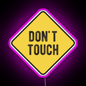 Funny Motorcycle Or Biker Helmet Design Don t Touch Warning RGB neon sign  pink