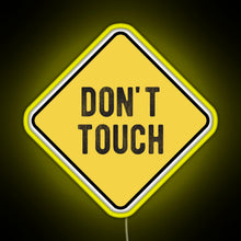 Load image into Gallery viewer, Funny Motorcycle Or Biker Helmet Design Don t Touch Warning RGB neon sign yellow