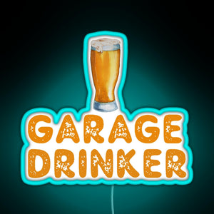 Garage Drinker RGB neon sign lightblue 