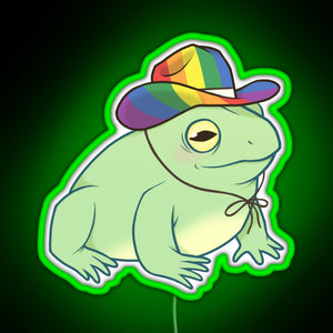 Gay Pride Cowboy Frog RGB neon sign green