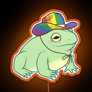 Gay Pride Cowboy Frog RGB neon sign orange