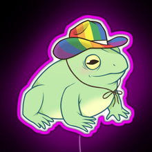 Load image into Gallery viewer, Gay Pride Cowboy Frog RGB neon sign  pink