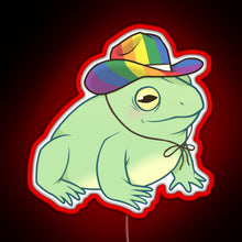 Load image into Gallery viewer, Gay Pride Cowboy Frog RGB neon sign red