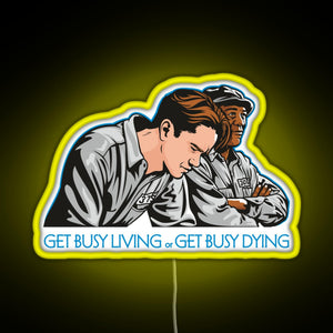 Get Busy Living RGB neon sign yellow