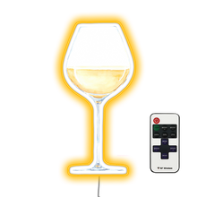 Load image into Gallery viewer, Glass with white wine watercolor illustration Bar Neon Sign