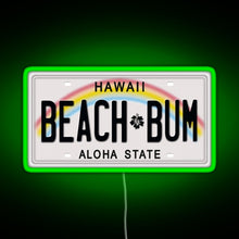 Load image into Gallery viewer, Hawaii License Plate RGB neon sign green