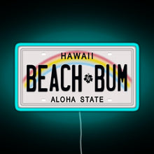 Load image into Gallery viewer, Hawaii License Plate RGB neon sign lightblue 