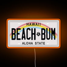 Load image into Gallery viewer, Hawaii License Plate RGB neon sign orange
